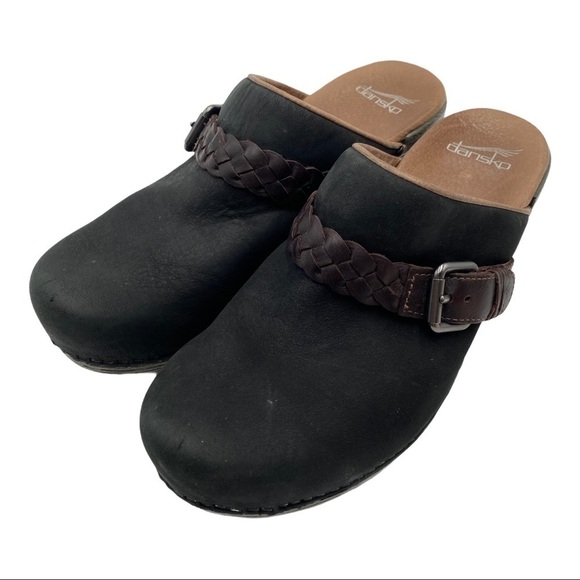 Dansko Black Melanie Nubuck Clog Size 40 - Picture 1 of 14